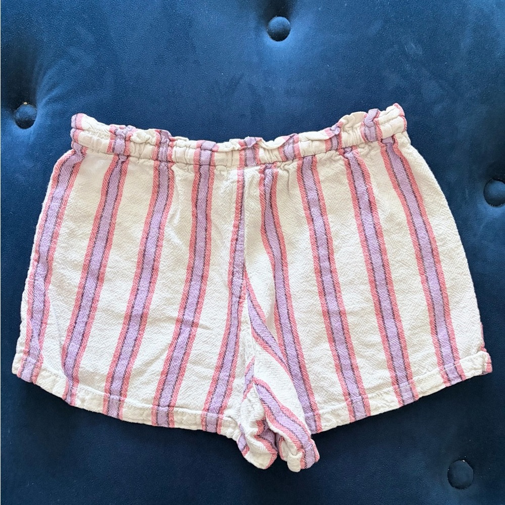 GAP Kids girls Pink and Purple Striped soft linen like shorts - Picture 4 of 5